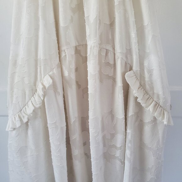 Women's Size 6 Strech Back Off White Halter Midi Dress By Lost Ink - Picture 8 of 9